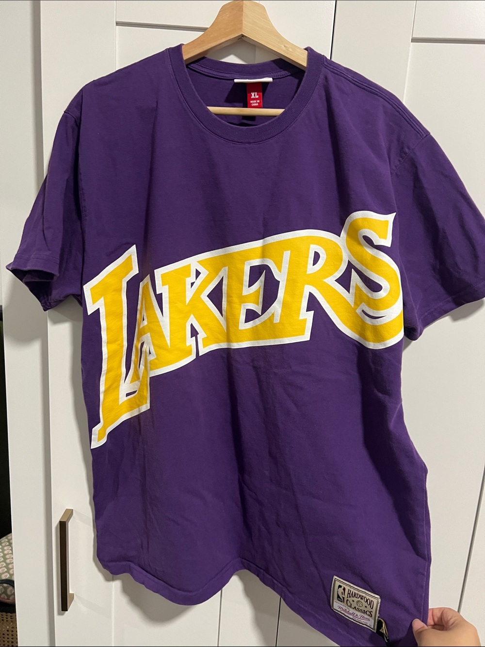 Mitchell & Ness Purple Lakers Hardwood Classics Tee